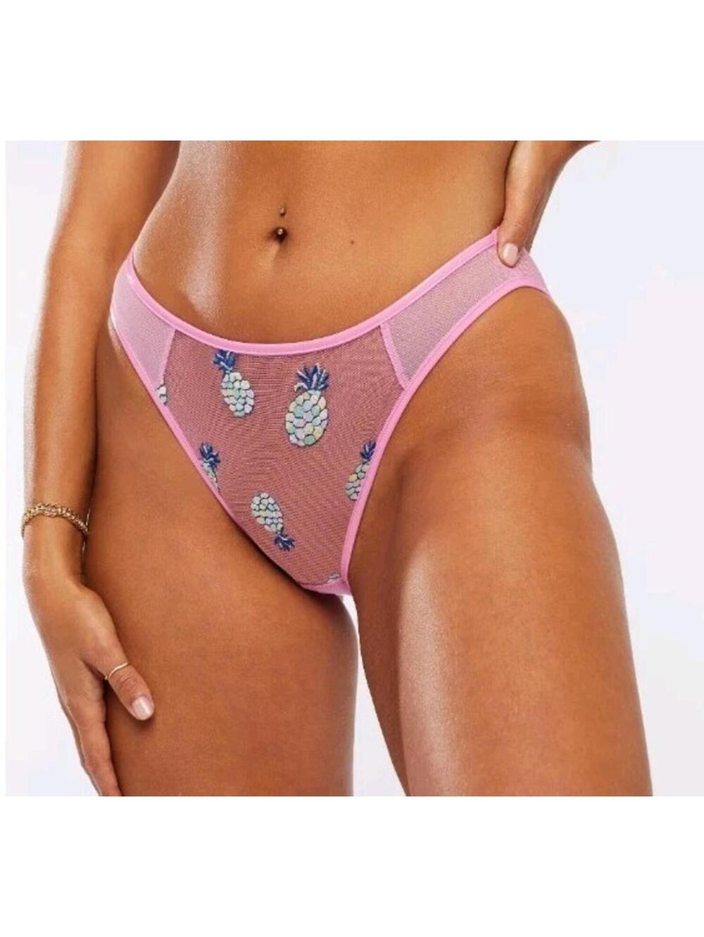 Savage X Fenty Tutti Fruity Embroidered Open Back High Leg Bikini 3X